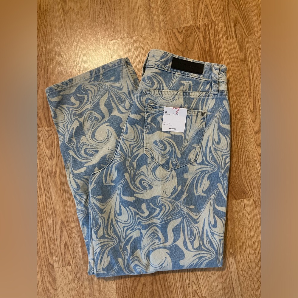 Vigoss funky swirl print jeans